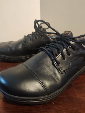 Lems Nine2Five Cap Toe Sneakers Black Leather Shoes Mens 7.5 Women's 9